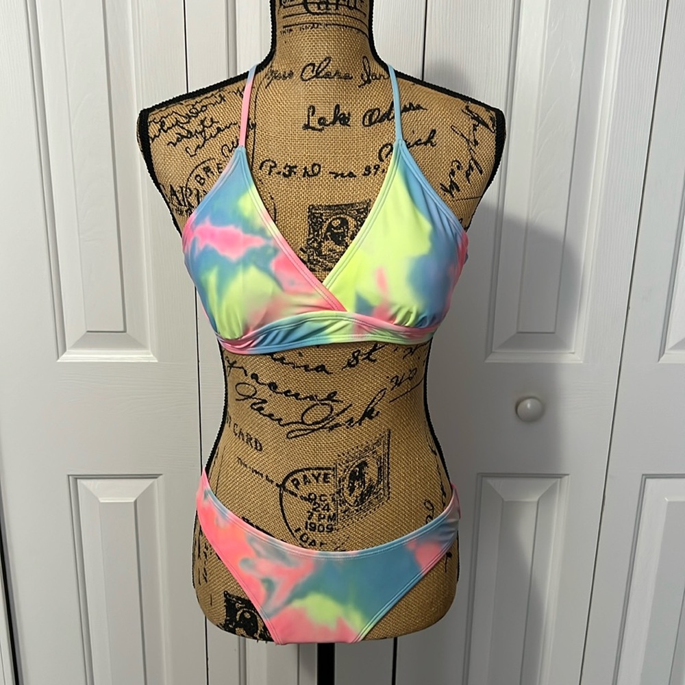 Neon Tie Dye String Bikini